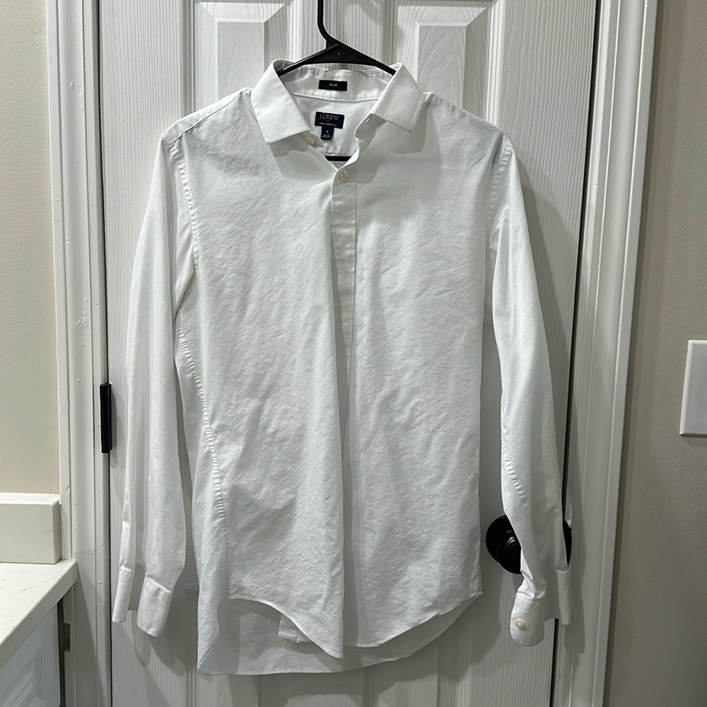 White Mens J Crew Dress Shirt in size Small Slim Performance